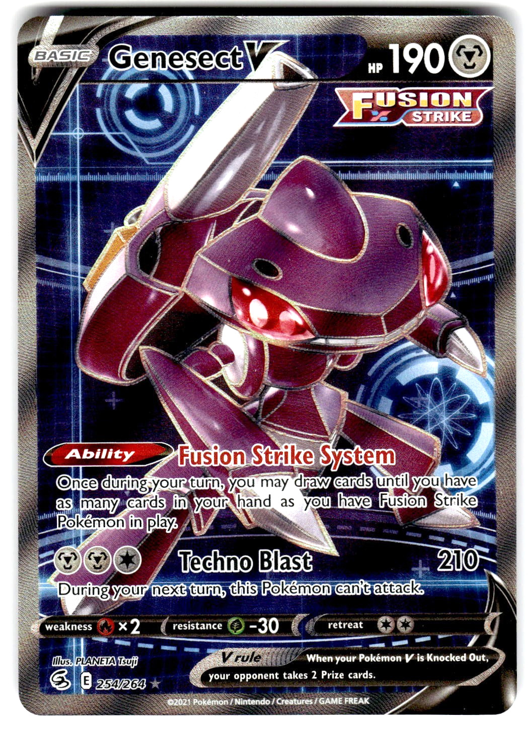 Pokemon SWSH08: Fusion Strike Card 254/264 Genesect V Ultra Rare