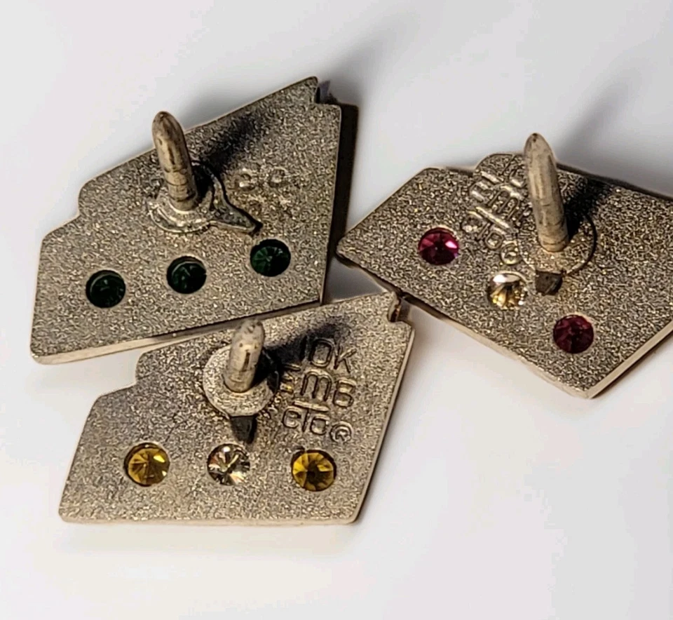 Juego de gemelos vintage años 70 oro 10k EMB diamante, rubí, esmeralda O.C. Tanner   Foto 3 de 4