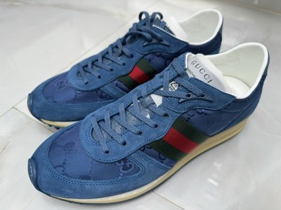 Gucci Herren Low Top Sneaker  Schuhe Wildleder blau EU 42 ORIGINAL & NEU