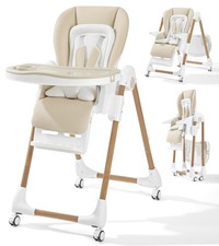 Foldable High Chairs for Babies and Toddlers, 3-in-1 Convertible Baby High Ch...