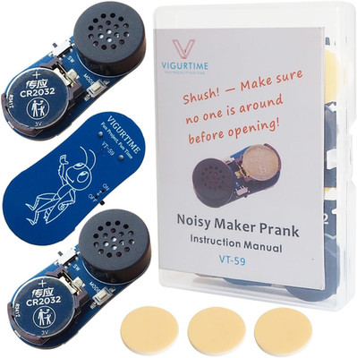 Noise Maker Prank (3 PCS), Include Cat Dog Cricket Sounds and Other Mechanical N