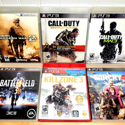 PS3 Call of Duty Games Lot Bundle  Advanced MW2 MW3 Killzone Far Cry Battlefield