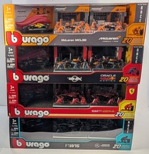 Bburago 1:43 Formula F1 Racing Paddock Set Red Bull McLaren Mercedes AMG Ferrari
