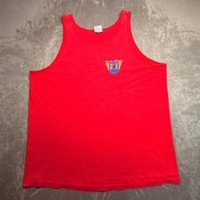 Body Glove Tank Top Mens XL Red Vintage 90s Made in USA Surfer Graphic Cotton