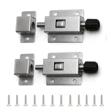 Small Size Spring Loaded Latch Pin - Door Security Slide Latch Lock - Metal L...