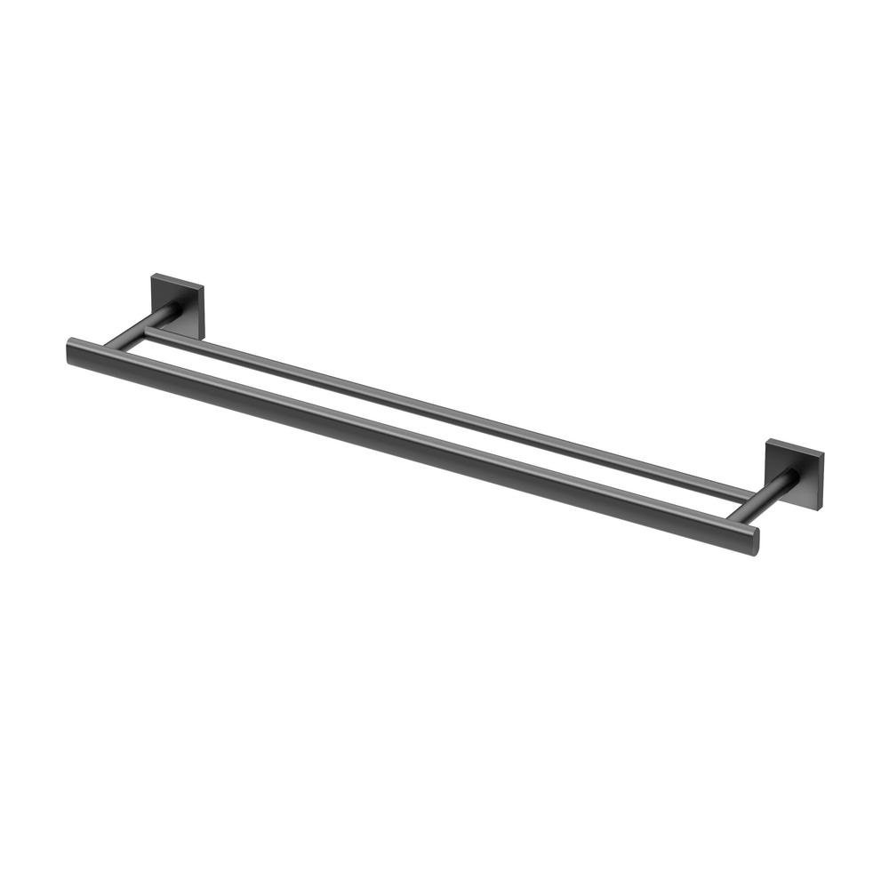 Bar, Matte Black/wall Mounted 24 Inch Double Towe...