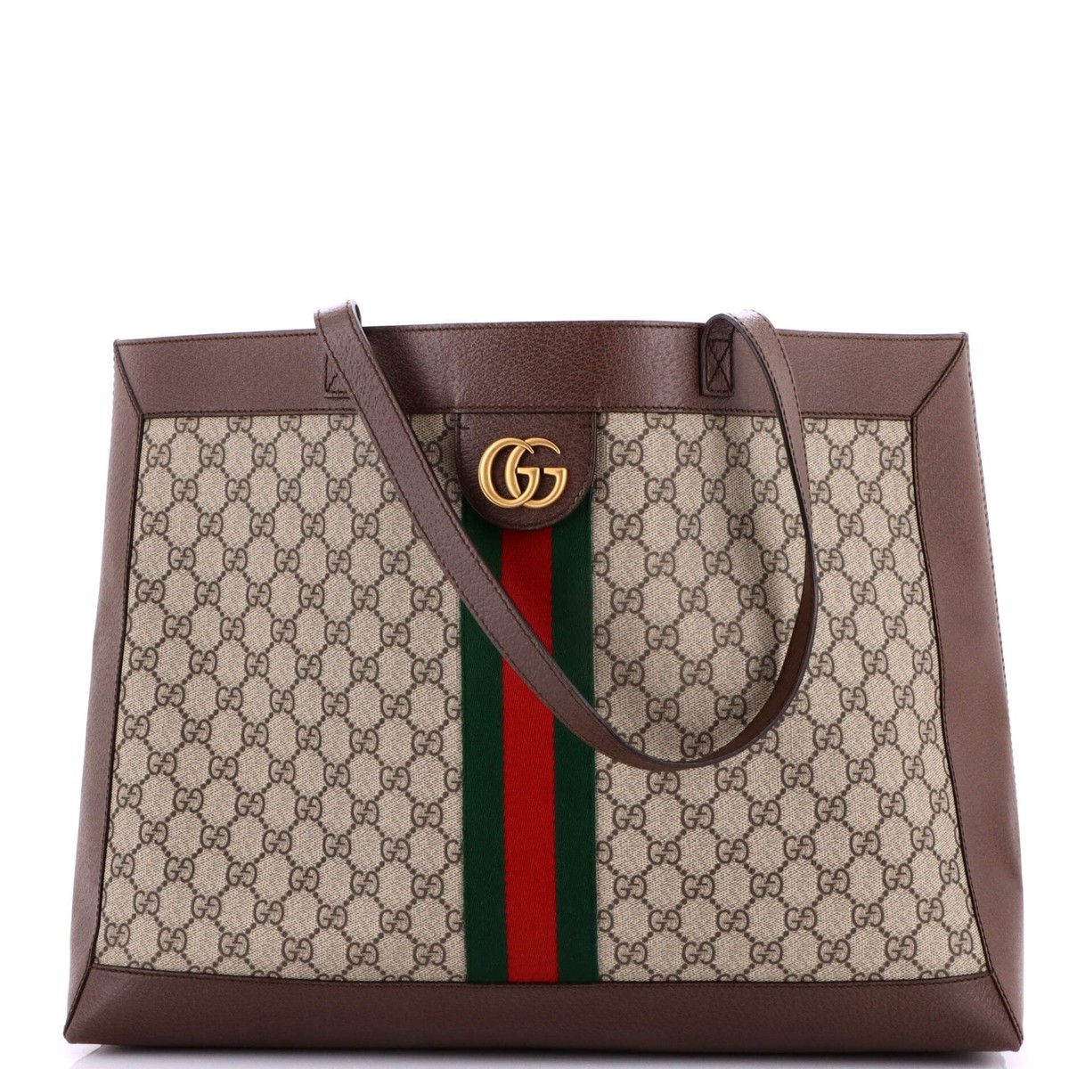 Gucci Ophidia Large GG Supreme Canvas Tote / Shopping Bag with Web