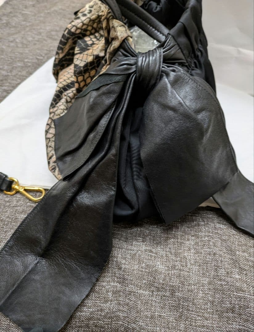 PRADA Python Pattern Nylon Leather Shoulder Bag C… - image 5