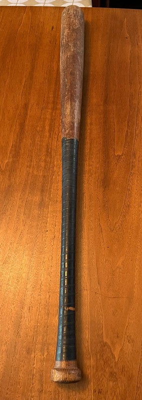 OLD Baseball Bat with Mysterious Letter Maybe an M and O4 stamp on the end
