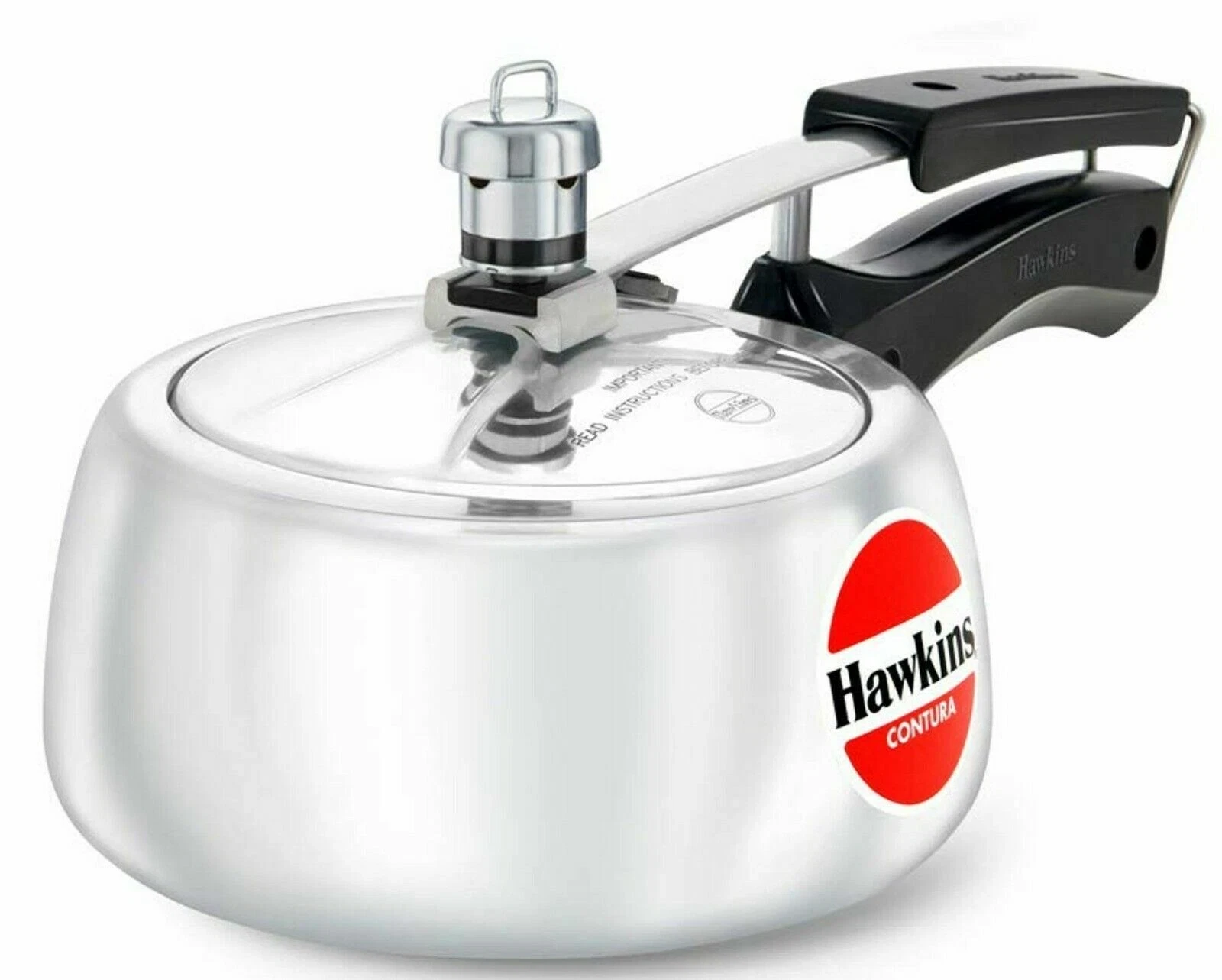 Hawkins Contura Pressure Cooker 1.5 LTR Silver Color With One Extra Gasket