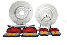 Für Audi A5 35 Tdi Vordere Hintere Gelochte Bremsscheiben Beläge Sensoren 350mm