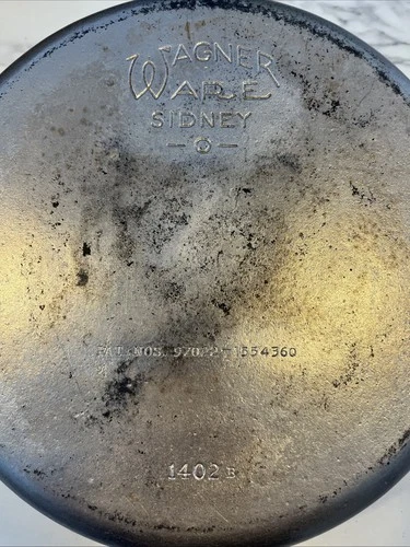 Nickel Played Cast Iron Vintage Wagner Ware 1402b Sydney Ohio