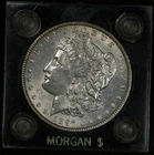 1897 MORGAN SILVER DOLLAR LUSTROUS AU IN "MORGAN $" CAPITAL PLASTICS HOLDER