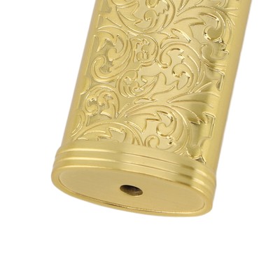 (Gold)2PCS Lighter Case Cover Vintage Style Floral Stamped Zink Legierung DE KU