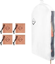 1PC Luxury 48'' Organic Cotton Garment Storage Bag 4 Cedar Blocks for Fresh
