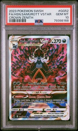 2023 Pokemon Crown Zenith # GG52 Full Art Hisuian Samurott VSTAR PSA 10 GEM MINT