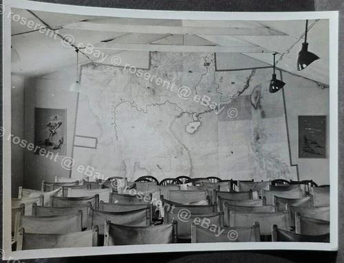 WW2 RAF Intelligence library - O.T.C. Far East Lecture Room Map photo 16 by 12cm