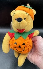 New 1990  s Halloween Mouseketoys  Winnie the Pooh  Pumpkin 8" Bean Bag NWT 