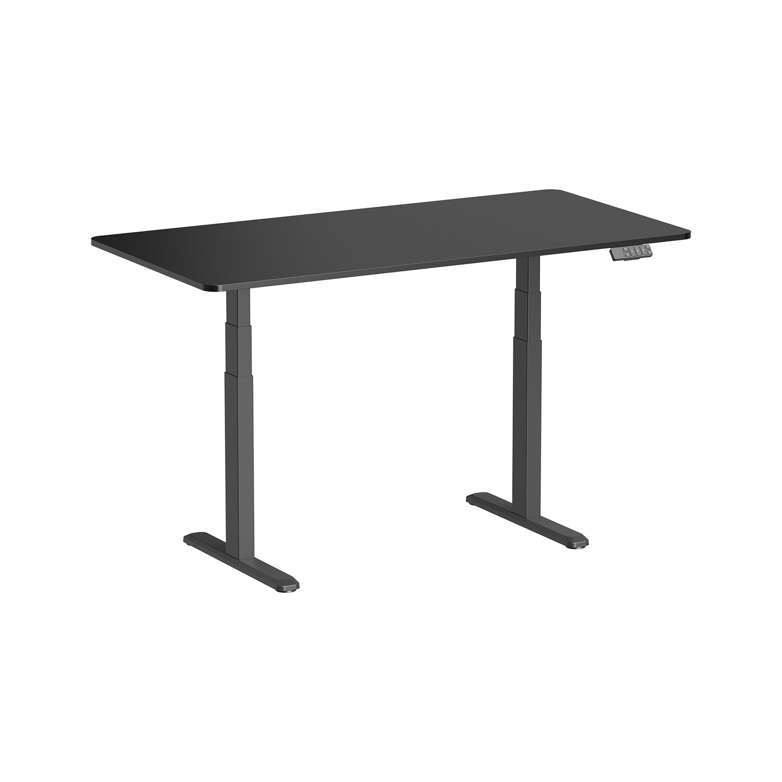 Bureau assis-debout motorisé noir 150x75cm design épuré