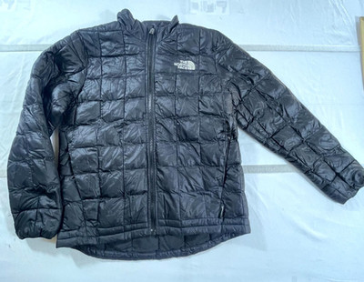 The North Face Thermoball Puffer Jacket Boys L12 Black  Logo Water Repellent