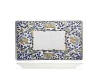 H&H Rechteckiger Teller Florence Aus Dekoriertem Porzellan 25X15 Cm