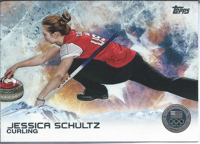 2014 Topps US Olympic SILVER MEDAL JESSICA SCHULTZ Curling Ice Skating Winter