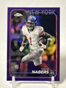 2024 Topps Chrome #205 MALIK NABERS RC Purple Refractor /275 New York Giants