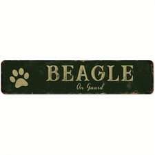 Vintage Beagle On Guard Metal Sign Paw Perfect Decor for Beagle Lovers Dog Space