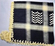 Unisex Tan Gold Black Shemagh Head Scarf Neck Wrap Cotton Face Cover Military