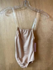 New Basic Moves Leotard Clear Strap Low Back Dance 5540G - Size M/L