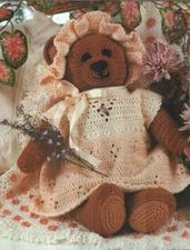 BEATRICE BEAR WITH DRESS 20" STUFF ANIMAL TOY CROCHET PATTERN INSTRUCTIONS