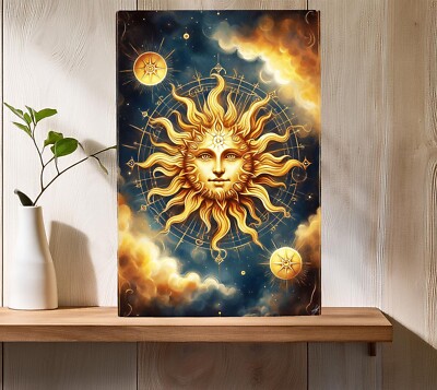 Keramik UV Druck Bild Fliese Plakette ''Tarot die Sonne'' Mystisch 30cm x 20cm
