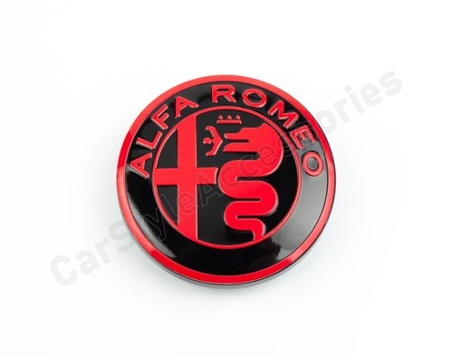 Set of Red Wheel Center Caps for Alfa Romeo 145 147 156 166 GTV SPIDER 4C Mito - Picture 8 of 9