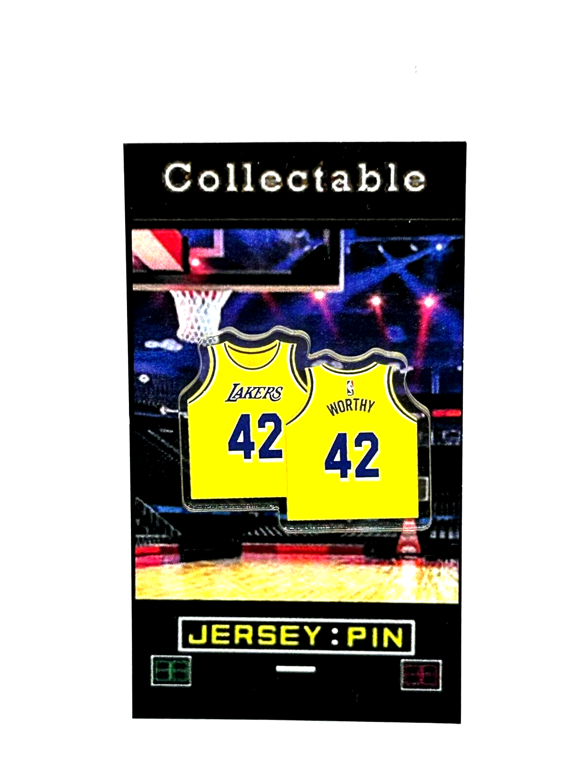 Los Angeles Lakers James Worthy jersey lapel pin-RETRO Collectable-FREE SHIP