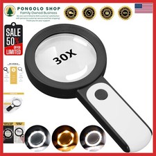 Handheld Magnifier with Light   30X Optical Magnification  User-Friendly Design