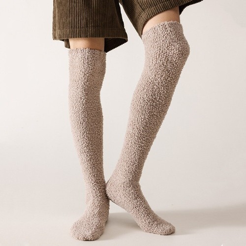 Thicken Long Tube Stockings Woolen Thigh High Stockings Home - Picture 8 of 19