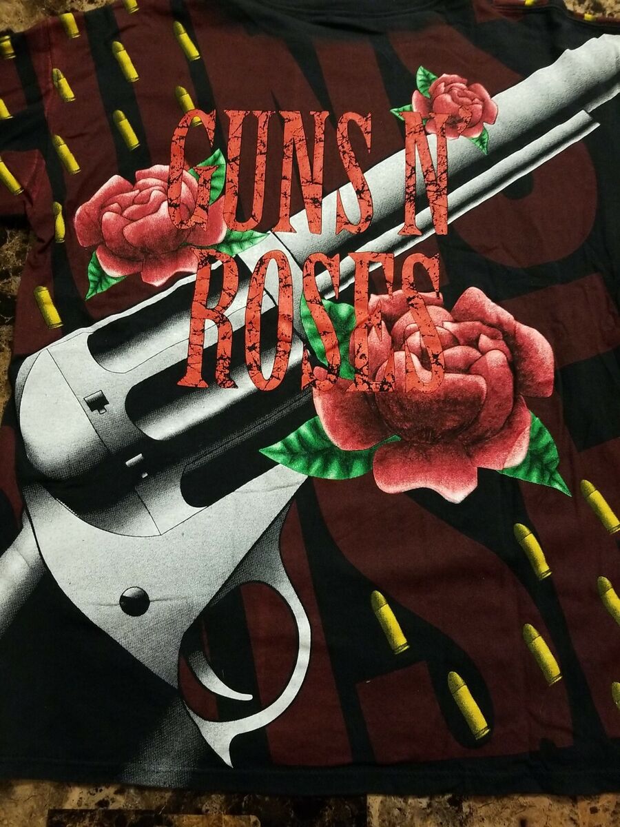 Vintage 1993 Brockum Guns N' Roses All Over Print Shirt XL Vintage 1993 Brockum Guns N' Roses All Over Print Shirt XL