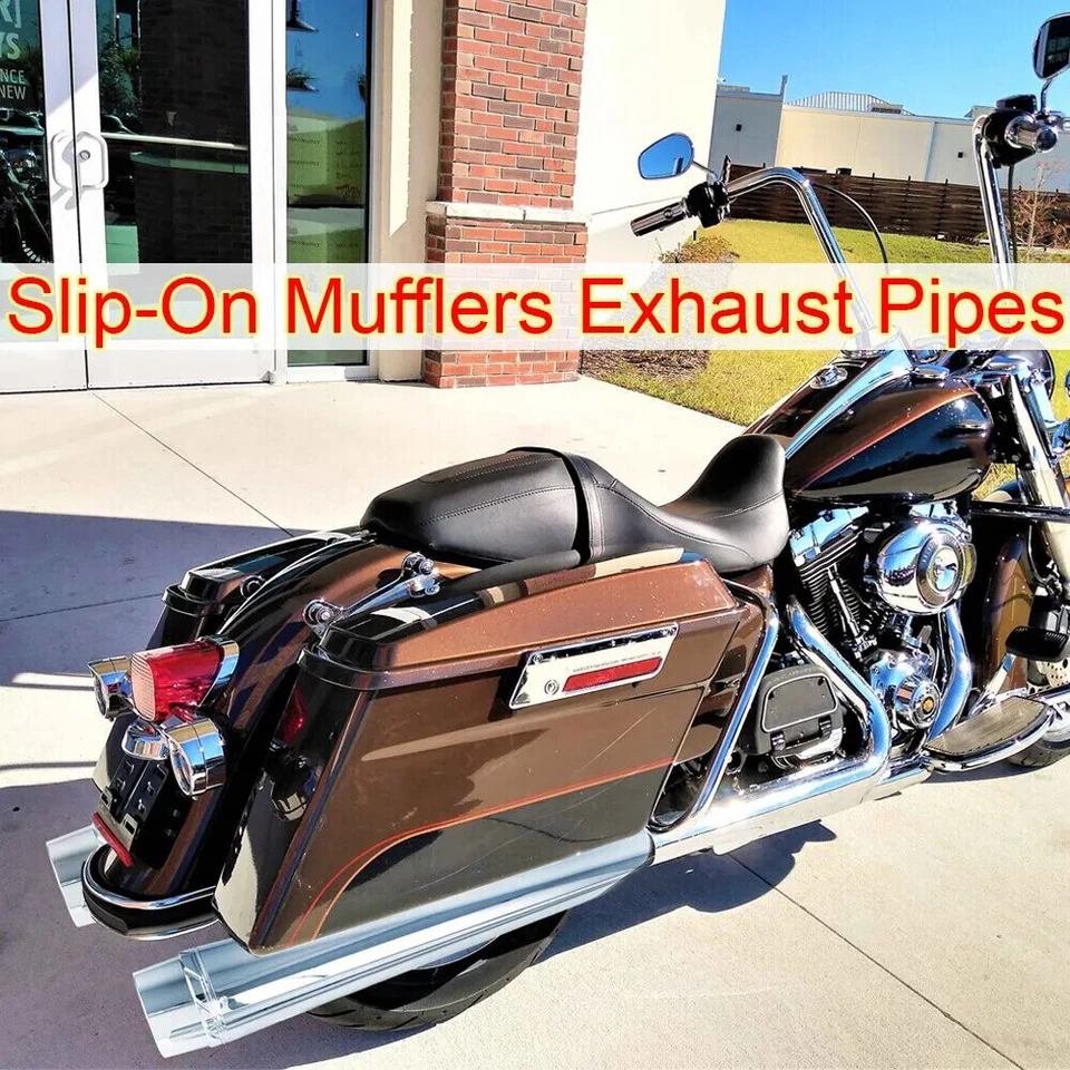 4" Slip On Mufflers For Harley 95-16 Electra Road King Street Glide Exhaust Pipe Foto 4 de 4