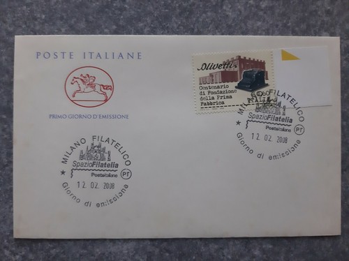 2008 ITALIA FDC CAVALLINO OLIVETTI Annullo Milano Filatelico - 第 1/2 張圖片