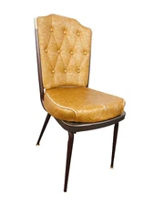 1960's Chromcraft Kitchen Tufted Vintage Metal Chair Kitchen Padded Tufted