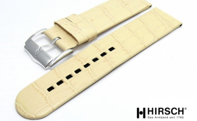 20mm Magic Beige Alligator Grain Hirsch Leather Watch Strap Medium Length