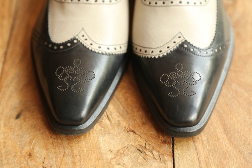 Scarpe Oxford Oliver Sweeney Twister bicolore nero avorio pelle uomo UK 9,5 - Foto 9 di 11