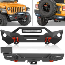 With LED Lights Front Or Rear Bumper For 18-2025 Jeep Wrangler JL JLU Unlimited