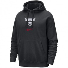 FELPA NIKE Chicago Bulls CE Club Fleece PO Hoodie FB4816-010 BLACK WHITE LOGO