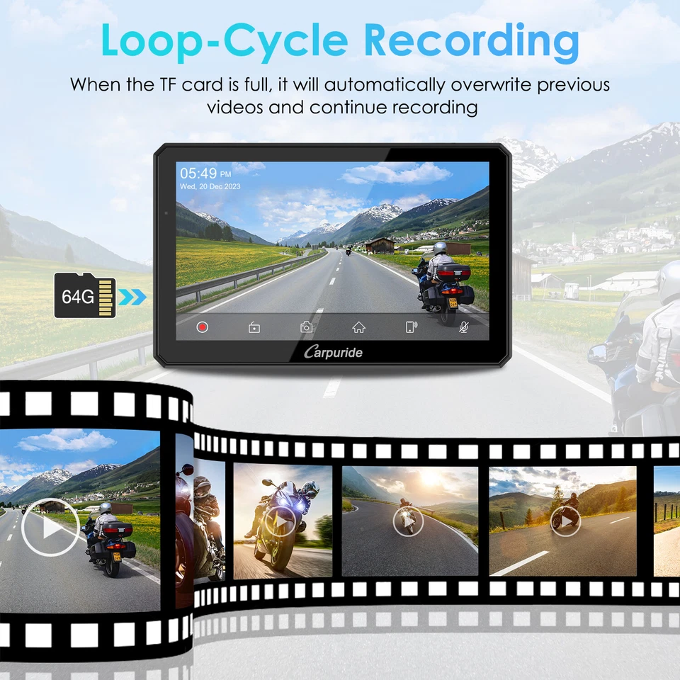 Carpuride W712D Wireless Carplay Android Auto Motorcycle GPS Wired Controlled - Image 4 of 4