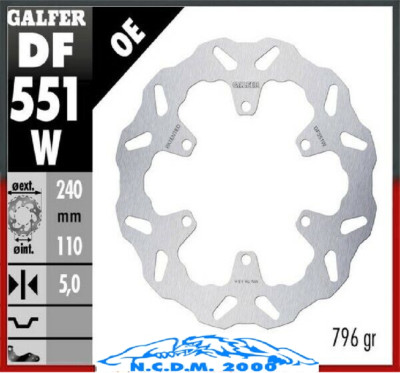 Royal Enfield Thunderbird X 2020 DF551W Hinterradbremsscheibe Galfer
