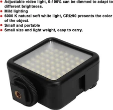 (Lot of 2) Rizer Video Light, W49 Mini LED Video Light Dimmable 6000K For Camera