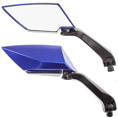 Set Left Right Blue Universal 8mm 10mm Hand Side Vector Rear View Mirror Front