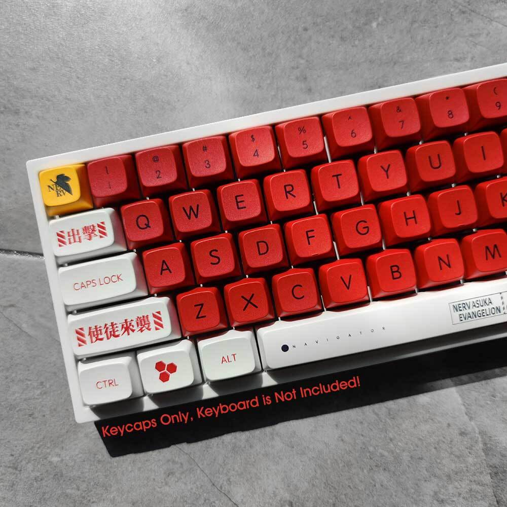 PBT EVA-02 Asuka Langley Soryu Keycaps XDA Profile 136 Key Set FIT
