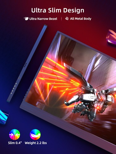 UPERFECT 17.3" 144Hz Portable Monitor 1080P USB C HDMI Second Screen LCD Display - Picture 7 of 10